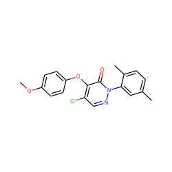 COc1ccc(Oc2c(Cl)cnn(-c3cc(C)ccc3C)c2=O)cc1 ZINC000066129477