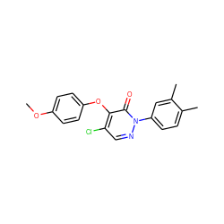 COc1ccc(Oc2c(Cl)cnn(-c3ccc(C)c(C)c3)c2=O)cc1 ZINC000095561497