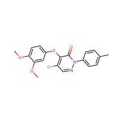 COc1ccc(Oc2c(Cl)cnn(-c3ccc(C)cc3)c2=O)cc1OC ZINC000066128733