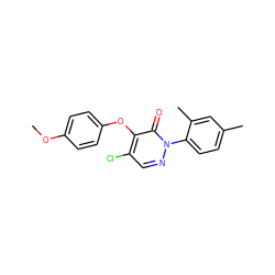 COc1ccc(Oc2c(Cl)cnn(-c3ccc(C)cc3C)c2=O)cc1 ZINC000095560640