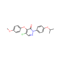 COc1ccc(Oc2c(Cl)cnn(-c3ccc(OC(C)C)cc3)c2=O)cc1 ZINC000095564141