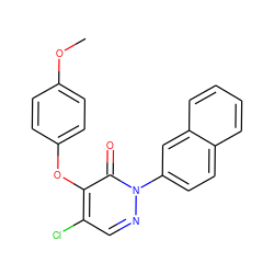 COc1ccc(Oc2c(Cl)cnn(-c3ccc4ccccc4c3)c2=O)cc1 ZINC000095563016