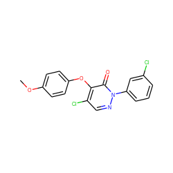 COc1ccc(Oc2c(Cl)cnn(-c3cccc(Cl)c3)c2=O)cc1 ZINC000066112373