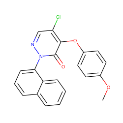 COc1ccc(Oc2c(Cl)cnn(-c3cccc4ccccc34)c2=O)cc1 ZINC000066136648