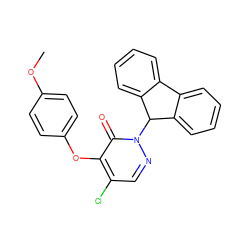 COc1ccc(Oc2c(Cl)cnn(C3c4ccccc4-c4ccccc43)c2=O)cc1 ZINC000073274621