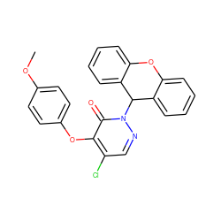 COc1ccc(Oc2c(Cl)cnn(C3c4ccccc4Oc4ccccc43)c2=O)cc1 ZINC000073258945