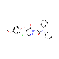 COc1ccc(Oc2c(Cl)cnn(CC(=O)N(c3ccccc3)c3ccccc3)c2=O)cc1 ZINC000073294063