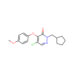 COc1ccc(Oc2c(Cl)cnn(CC3CCCC3)c2=O)cc1 ZINC000095597142