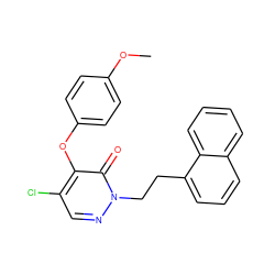 COc1ccc(Oc2c(Cl)cnn(CCc3cccc4ccccc34)c2=O)cc1 ZINC000095597435