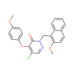 COc1ccc(Oc2c(Cl)cnn(Cc3c(OC)ccc4ccccc34)c2=O)cc1 ZINC000095598091