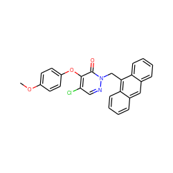 COc1ccc(Oc2c(Cl)cnn(Cc3c4ccccc4cc4ccccc34)c2=O)cc1 ZINC000095593930