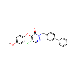 COc1ccc(Oc2c(Cl)cnn(Cc3ccc(-c4ccccc4)cc3)c2=O)cc1 ZINC000095593916