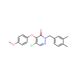 COc1ccc(Oc2c(Cl)cnn(Cc3ccc(C)c(C)c3)c2=O)cc1 ZINC000095596180