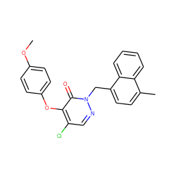 COc1ccc(Oc2c(Cl)cnn(Cc3ccc(C)c4ccccc34)c2=O)cc1 ZINC000095593166