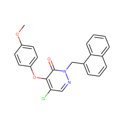 COc1ccc(Oc2c(Cl)cnn(Cc3cccc4ccccc34)c2=O)cc1 ZINC000095593086