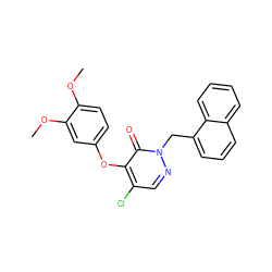 COc1ccc(Oc2c(Cl)cnn(Cc3cccc4ccccc34)c2=O)cc1OC ZINC000073294987