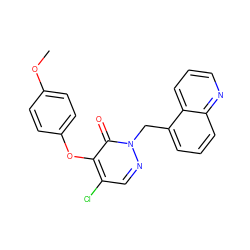 COc1ccc(Oc2c(Cl)cnn(Cc3cccc4ncccc34)c2=O)cc1 ZINC000095598014