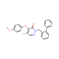 COc1ccc(Oc2c(Cl)cnn(Cc3ccccc3-c3ccccc3)c2=O)cc1 ZINC000095596151