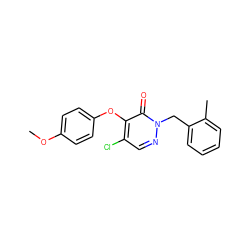 COc1ccc(Oc2c(Cl)cnn(Cc3ccccc3C)c2=O)cc1 ZINC000095598340