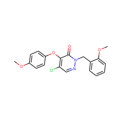 COc1ccc(Oc2c(Cl)cnn(Cc3ccccc3OC)c2=O)cc1 ZINC000073386358