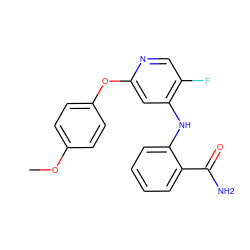 COc1ccc(Oc2cc(Nc3ccccc3C(N)=O)c(F)cn2)cc1 ZINC000073170208