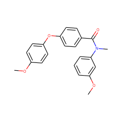 COc1ccc(Oc2ccc(C(=O)N(C)c3cccc(OC)c3)cc2)cc1 ZINC000653785991