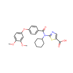 COc1ccc(Oc2ccc(C(=O)N(c3ncc(C(=O)O)s3)C3CCCCC3)cc2)cc1OC ZINC000028352197