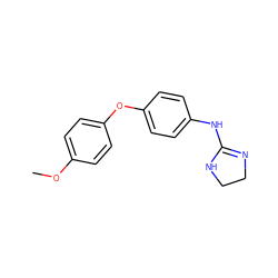 COc1ccc(Oc2ccc(NC3=NCCN3)cc2)cc1 ZINC000026001909