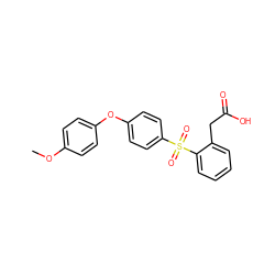 COc1ccc(Oc2ccc(S(=O)(=O)c3ccccc3CC(=O)O)cc2)cc1 ZINC000045301900