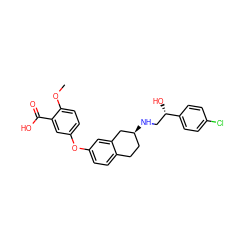 COc1ccc(Oc2ccc3c(c2)C[C@@H](NC[C@H](O)c2ccc(Cl)cc2)CC3)cc1C(=O)O ZINC000003818022