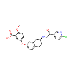 COc1ccc(Oc2ccc3c(c2)C[C@@H](NC[C@H](O)c2ccc(Cl)nc2)CC3)cc1C(=O)O ZINC000040980701