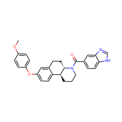 COc1ccc(Oc2ccc3c(c2)CC[C@H]2[C@H]3CCCN2C(=O)c2ccc3[nH]cnc3c2)cc1 ZINC000117627395