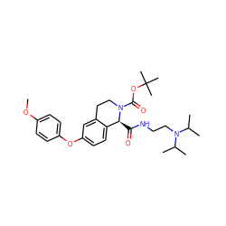 COc1ccc(Oc2ccc3c(c2)CCN(C(=O)OC(C)(C)C)[C@H]3C(=O)NCCN(C(C)C)C(C)C)cc1 ZINC000003964968