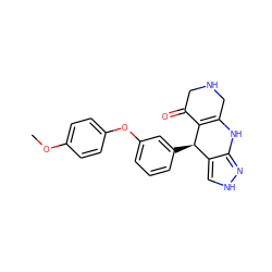 COc1ccc(Oc2cccc([C@H]3C4=C(CNCC4=O)Nc4n[nH]cc43)c2)cc1 ZINC000118042220