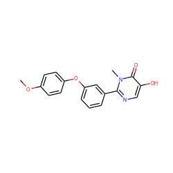 COc1ccc(Oc2cccc(-c3ncc(O)c(=O)n3C)c2)cc1 ZINC000118895617