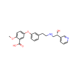 COc1ccc(Oc2cccc(CCNC[C@H](O)c3cccnc3)c2)cc1C(=O)O ZINC000040950078