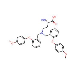 COc1ccc(Oc2ccccc2CN(CC[C@H](N)C(=O)O)Cc2ccccc2Oc2ccc(OC)cc2)cc1 ZINC000653761024