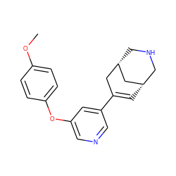 COc1ccc(Oc2cncc(C3=C[C@H]4CNC[C@@H](C3)C4)c2)cc1 ZINC000095573389