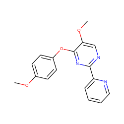 COc1ccc(Oc2nc(-c3ccccn3)ncc2OC)cc1 ZINC000003128556