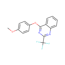 COc1ccc(Oc2nc(C(F)(F)F)nc3ccccc23)cc1 ZINC000001387525