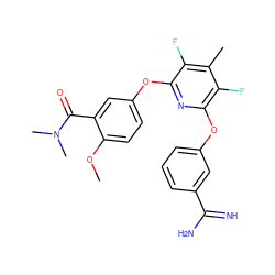 COc1ccc(Oc2nc(Oc3cccc(C(=N)N)c3)c(F)c(C)c2F)cc1C(=O)N(C)C ZINC000013474033