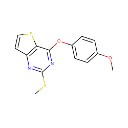 COc1ccc(Oc2nc(SC)nc3ccsc23)cc1 ZINC000001398457