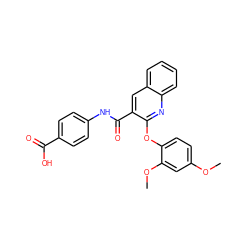 COc1ccc(Oc2nc3ccccc3cc2C(=O)Nc2ccc(C(=O)O)cc2)c(OC)c1 ZINC000143217468