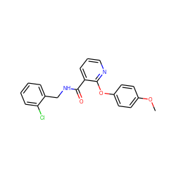 COc1ccc(Oc2ncccc2C(=O)NCc2ccccc2Cl)cc1 ZINC000028464994