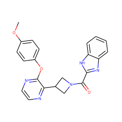 COc1ccc(Oc2nccnc2C2CN(C(=O)c3nc4ccccc4[nH]3)C2)cc1 ZINC000140220139