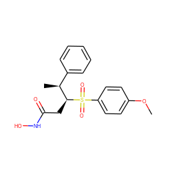 COc1ccc(S(=O)(=O)[C@@H](CC(=O)NO)[C@@H](C)c2ccccc2)cc1 ZINC000029397793