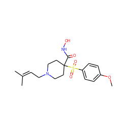 COc1ccc(S(=O)(=O)C2(C(=O)NO)CCN(CC=C(C)C)CC2)cc1 ZINC000013520979