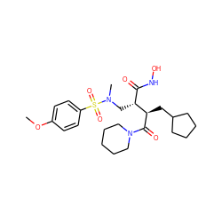 COc1ccc(S(=O)(=O)N(C)C[C@H](C(=O)NO)[C@@H](CC2CCCC2)C(=O)N2CCCCC2)cc1 ZINC000026731365