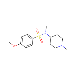 COc1ccc(S(=O)(=O)N(C)C2CCN(C)CC2)cc1 ZINC000000111168