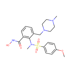 COc1ccc(S(=O)(=O)N(C)c2c(CN3CCN(C)CC3)cccc2C(=O)NO)cc1 ZINC000026744958